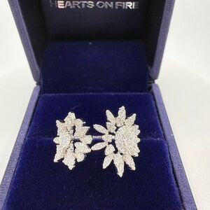 Hearts On Fire 18k Aerial Double Sunburst Ring-Edgy, Stunning, See Video!